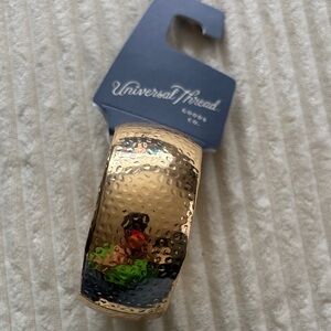 Universal Thread Shiny Hammered Gold Tone Cuff Bracelet